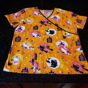 Hello Kitty Women's Scrub Top Size Medium